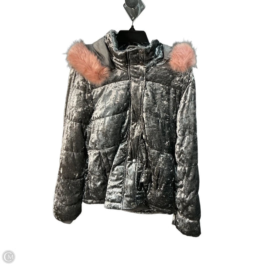 Coat Puffer & Quilted By Ci Sono In Silver, Size: L
