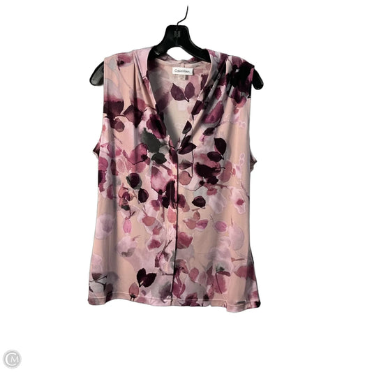 Top Sleeveless By Calvin Klein In Pink, Size: L