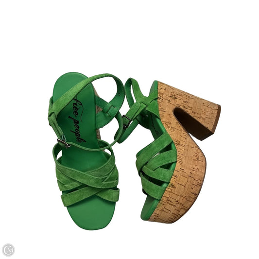 Sandals Heels Platform By Free People In Green, Size: 7