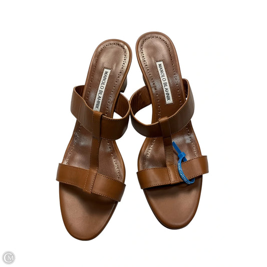 Shoes Designer By Manolo Blahnik In Brown, Size: 9