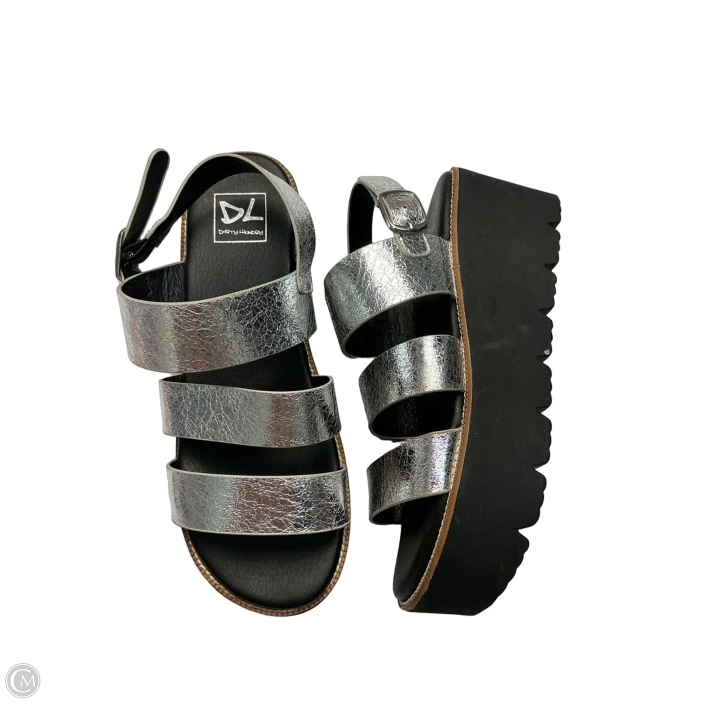 Sandals Heels Platform By Dirty Laundry In Silver, Size: 8.5