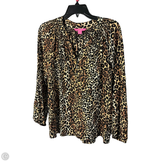 Top Long Sleeve By Lilly Pulitzer In Animal Print, Size: S