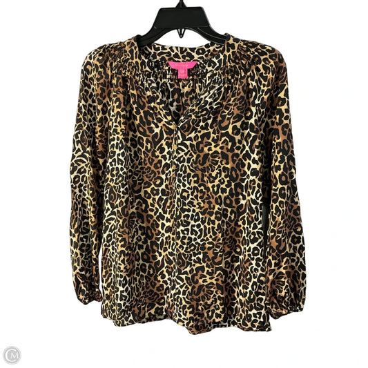Top Long Sleeve By Lilly Pulitzer In Animal Print, Size: Xxs