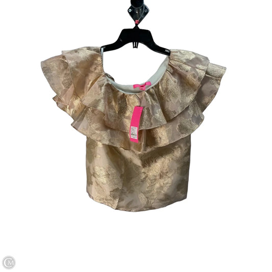 Top Sleeveless Designer By Lilly Pulitzer In Gold, Size: Xs