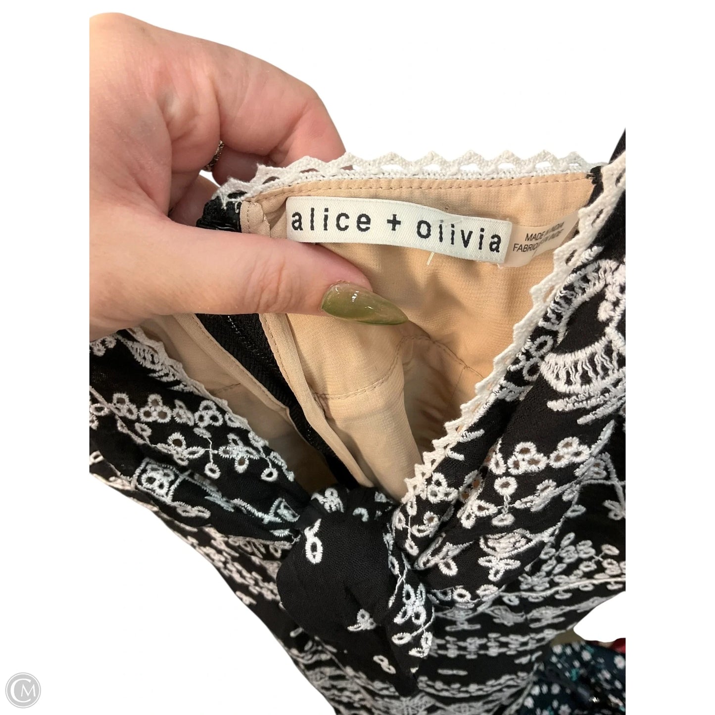 Dress Designer By Alice + Olivia In Black & White, Size: M