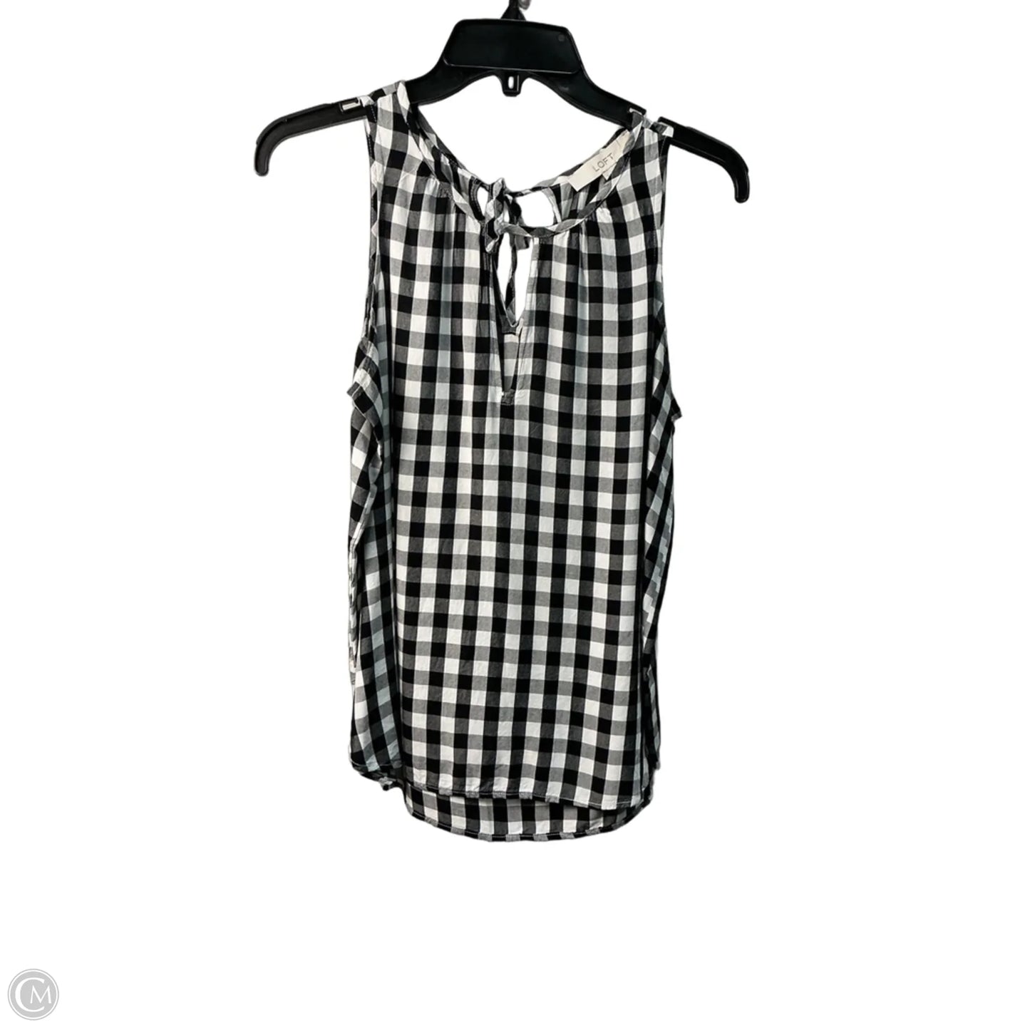 Top Sleeveless By Loft In Black & White, Size: S