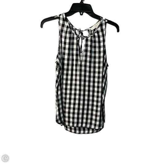 Top Sleeveless By Loft In Black & White, Size: S