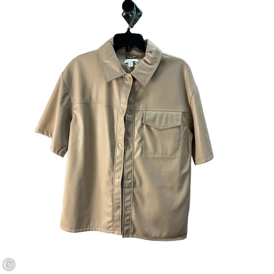 Top Short Sleeve By Topshop In Tan, Size: S