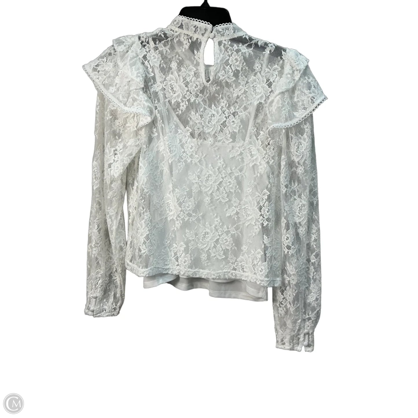 Top Long Sleeve By Express In White, Size: S
