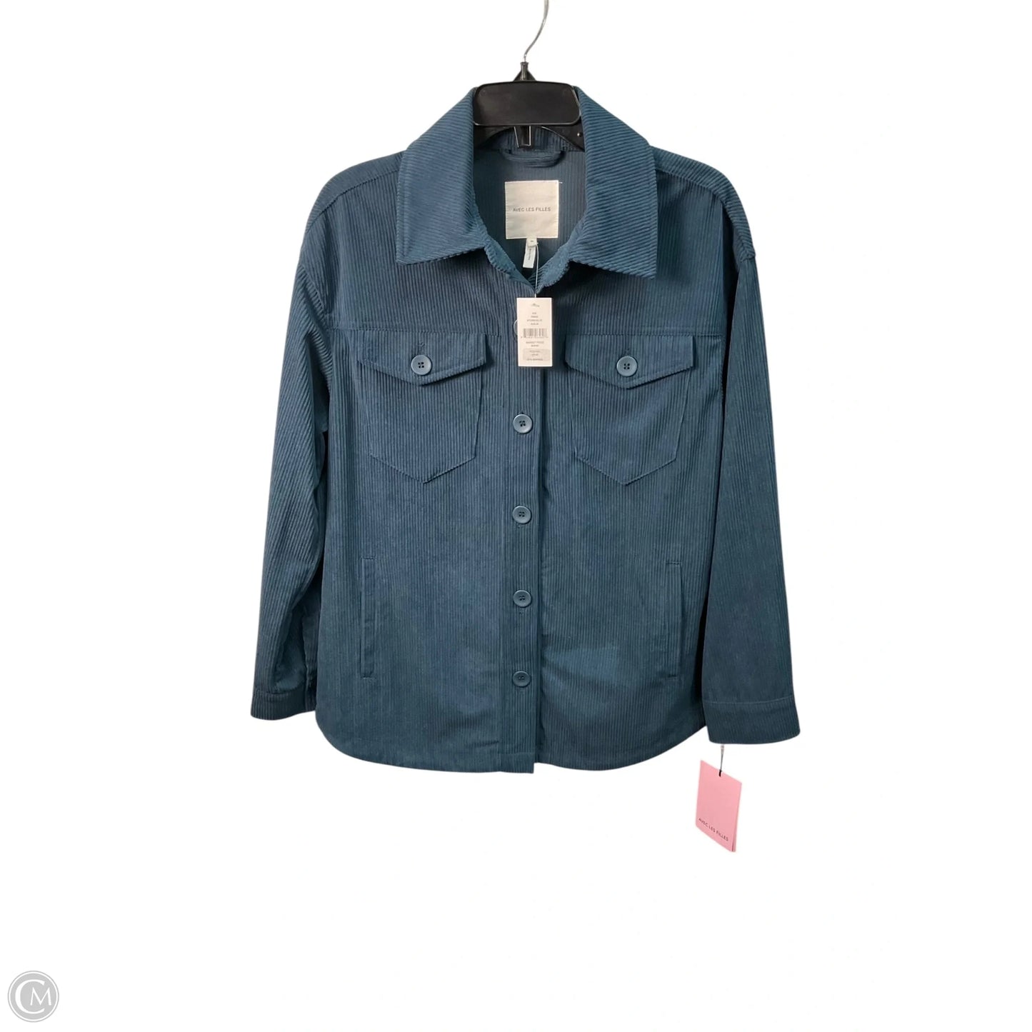 Jacket Shirt By Avec Les Filles In Blue, Size: M
