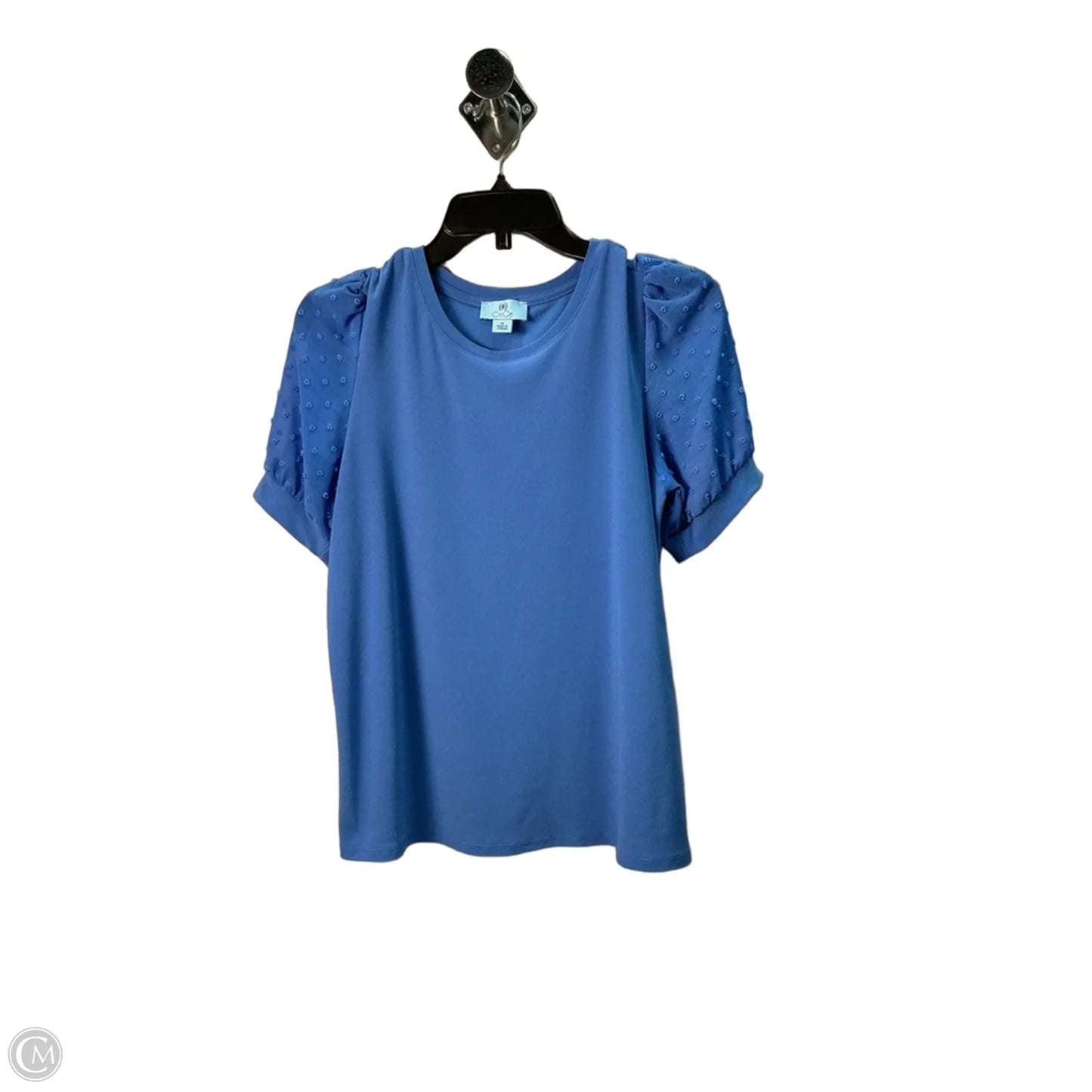 Top Short Sleeve By Cece In Blue, Size: M