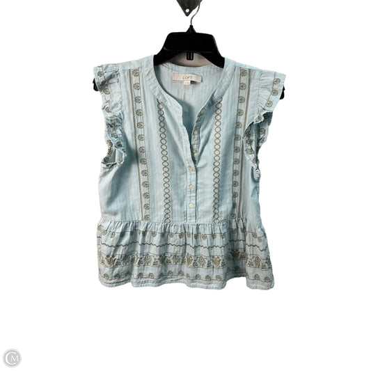 Top Sleeveless By Loft In Blue, Size: S