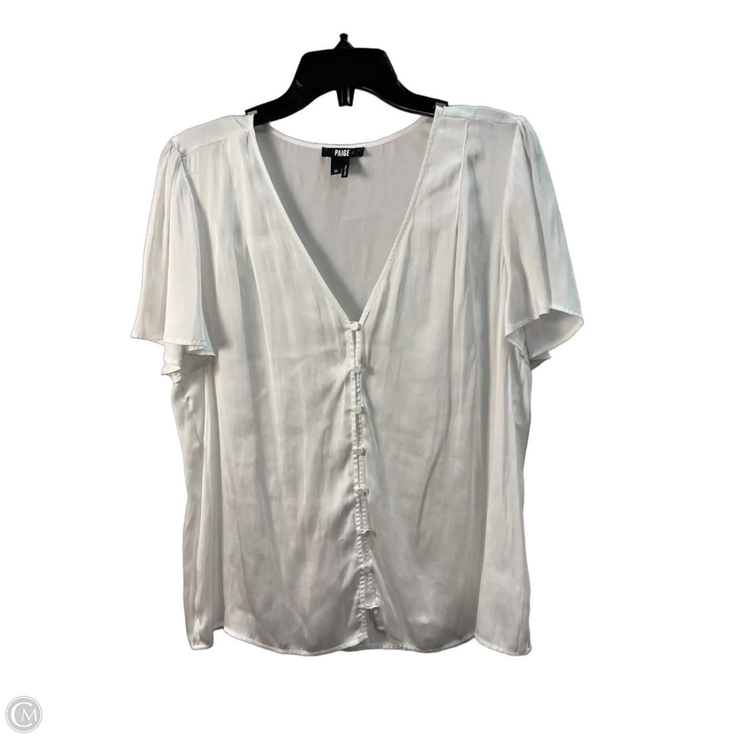 Top Short Sleeve By Paige In White, Size: M