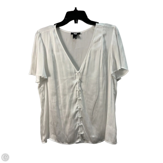 Top Short Sleeve By Paige In White, Size: M