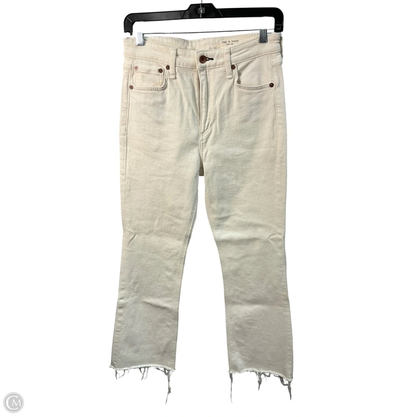 Jeans Flared By Rag And Bone In Cream, Size: 2