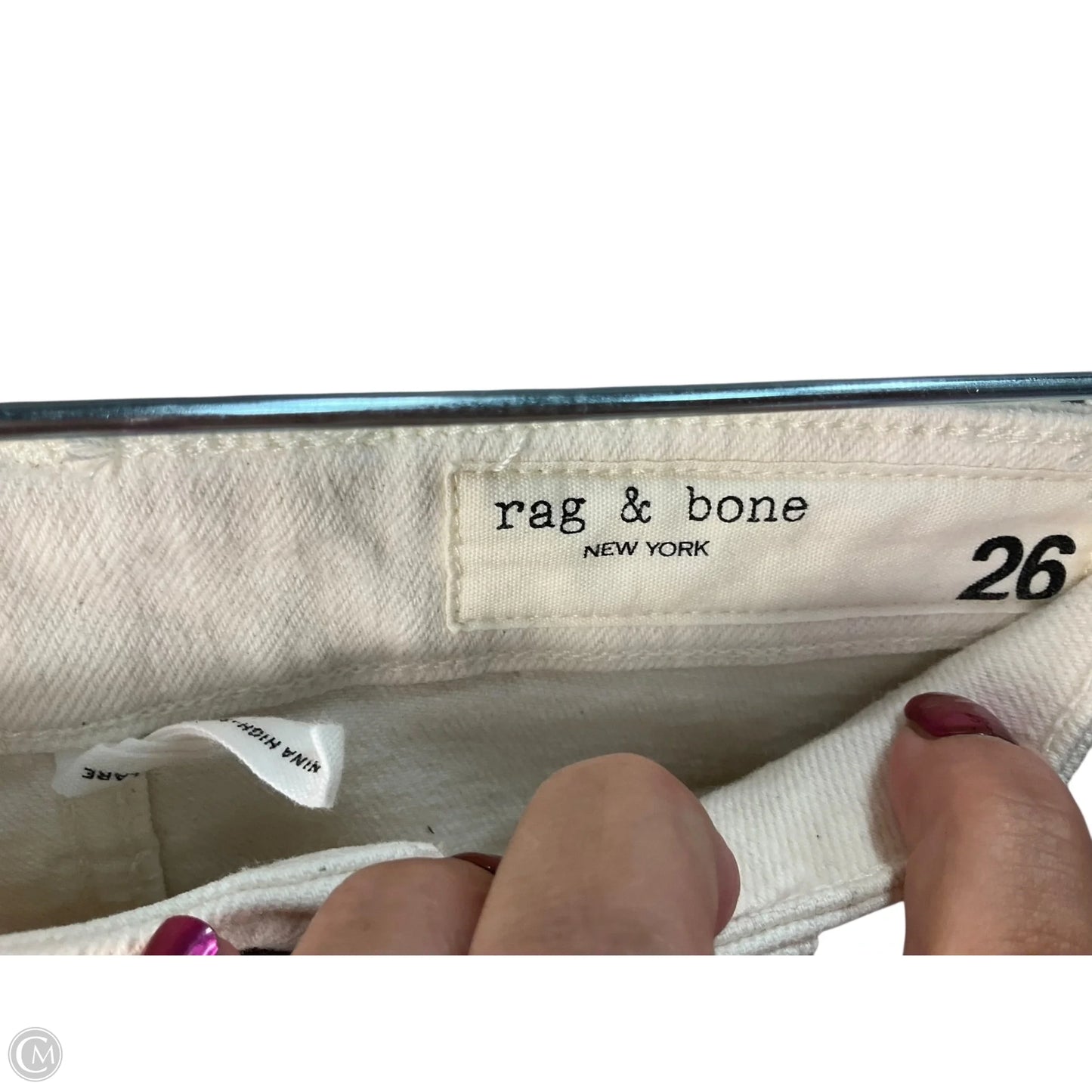 Jeans Flared By Rag And Bone In Cream, Size: 2