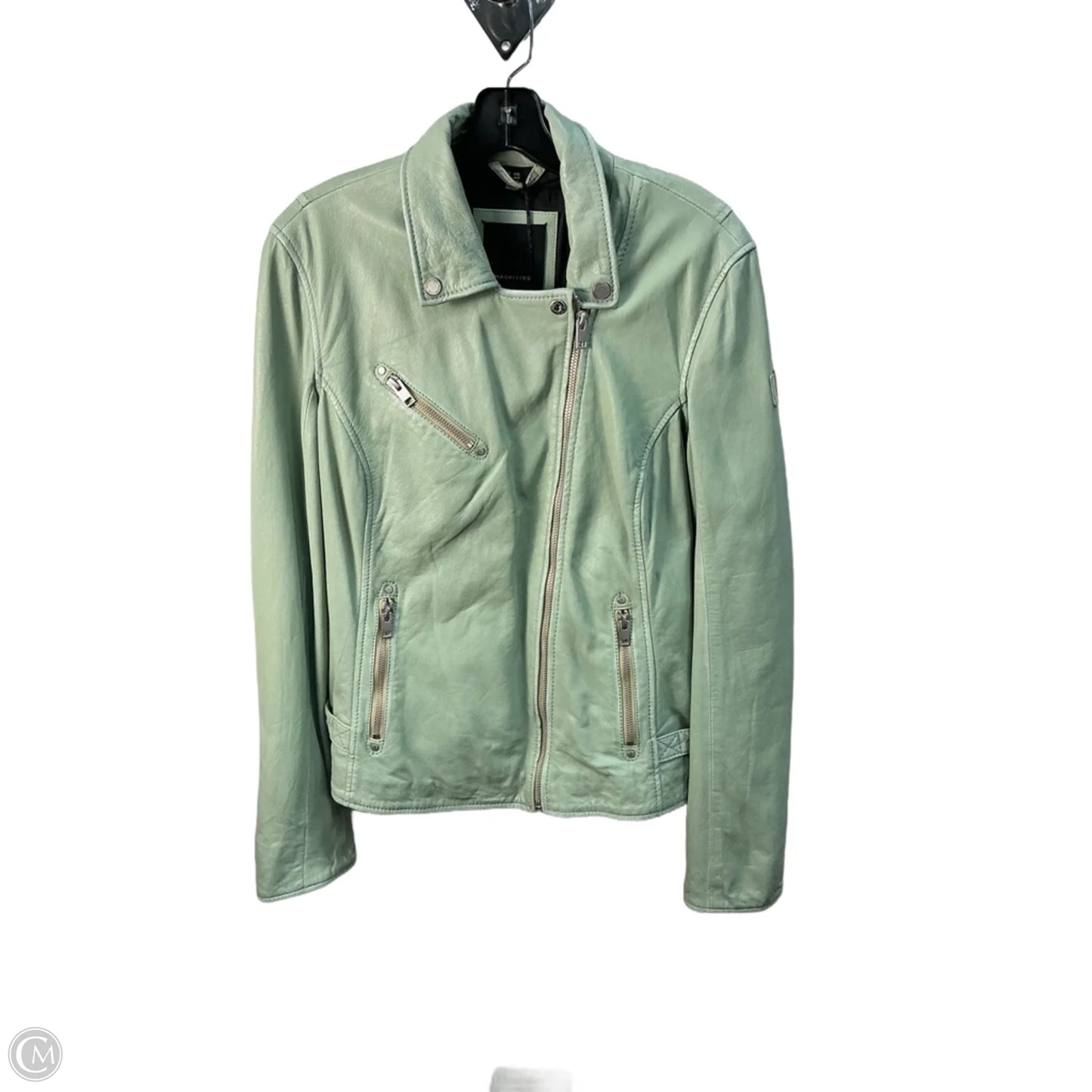 Jacket Leather By Buckle Black In Green, Size: Xl