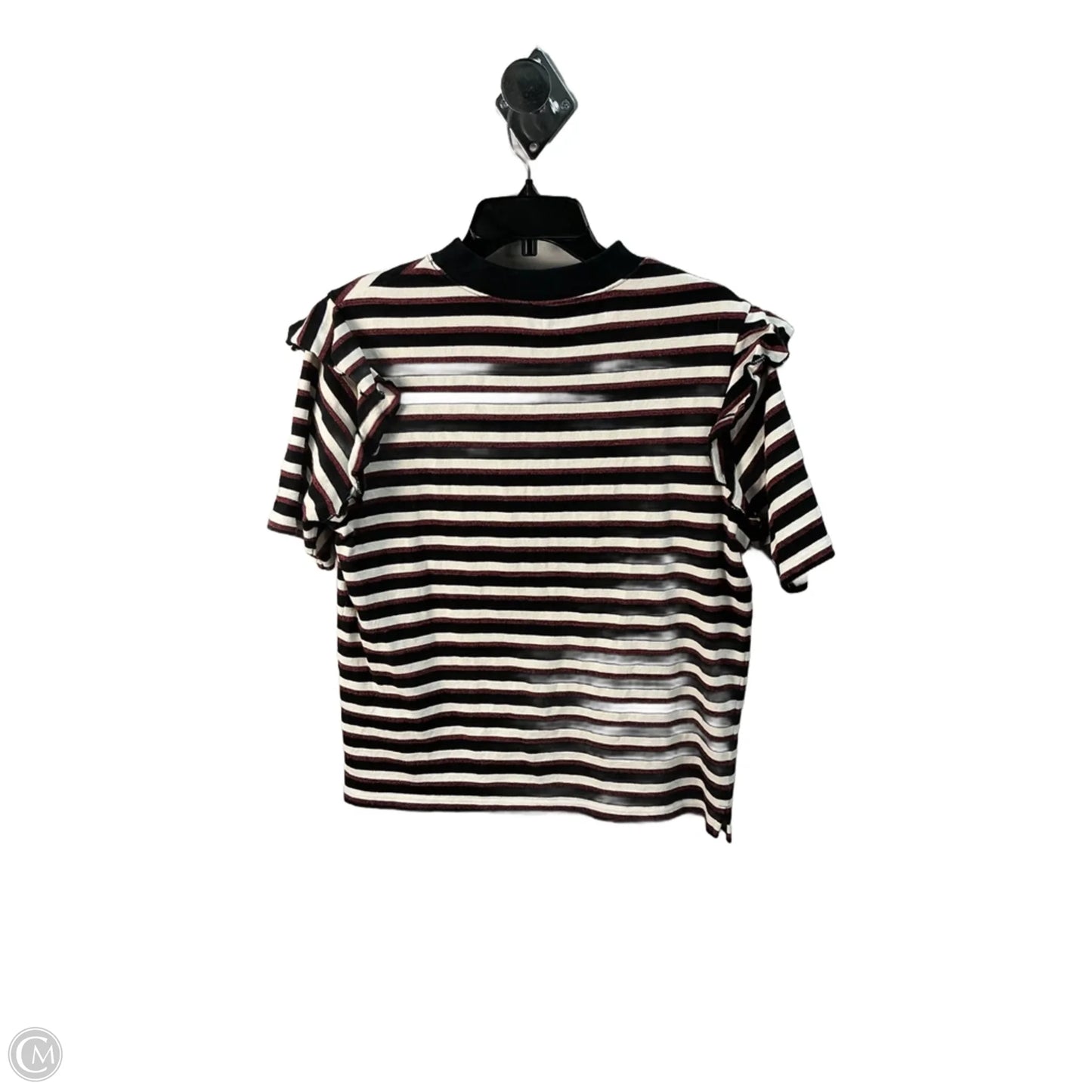 Top Short Sleeve By Bloomingdales In Striped Pattern, Size: S