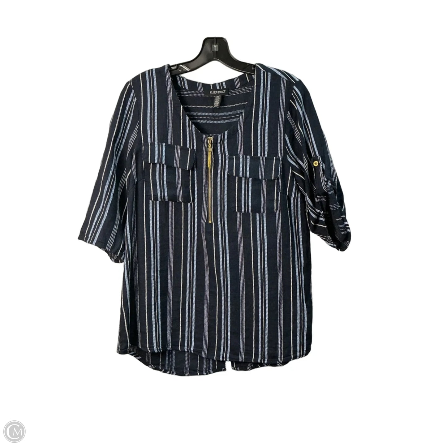 Top Short Sleeve By Ellen Tracy In Blue, Size: M