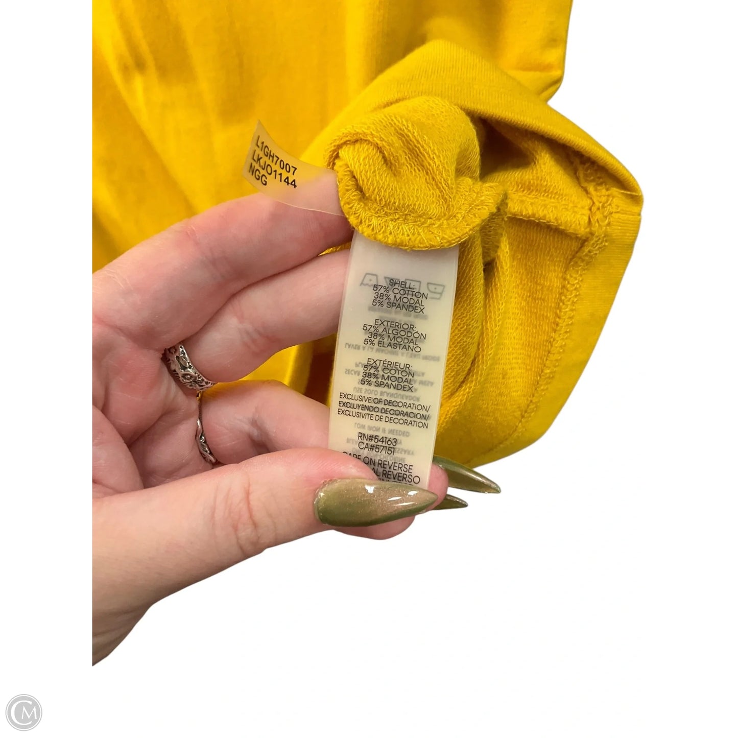 Top Short Sleeve Designer By Karl Lagerfeld In Yellow, Size: M