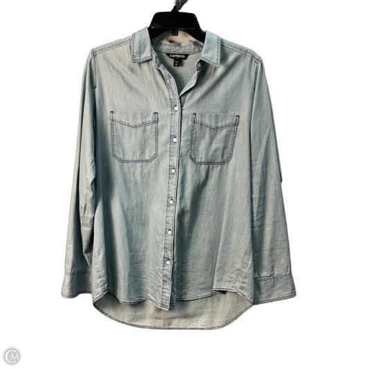 Top Long Sleeve By Express In Blue, Size: M
