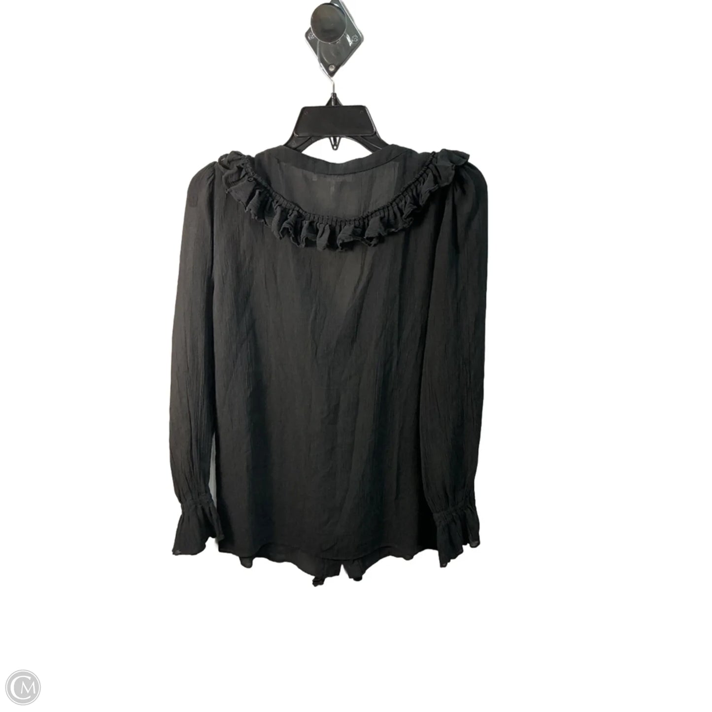 Top Long Sleeve By Frame In Black, Size: Xs