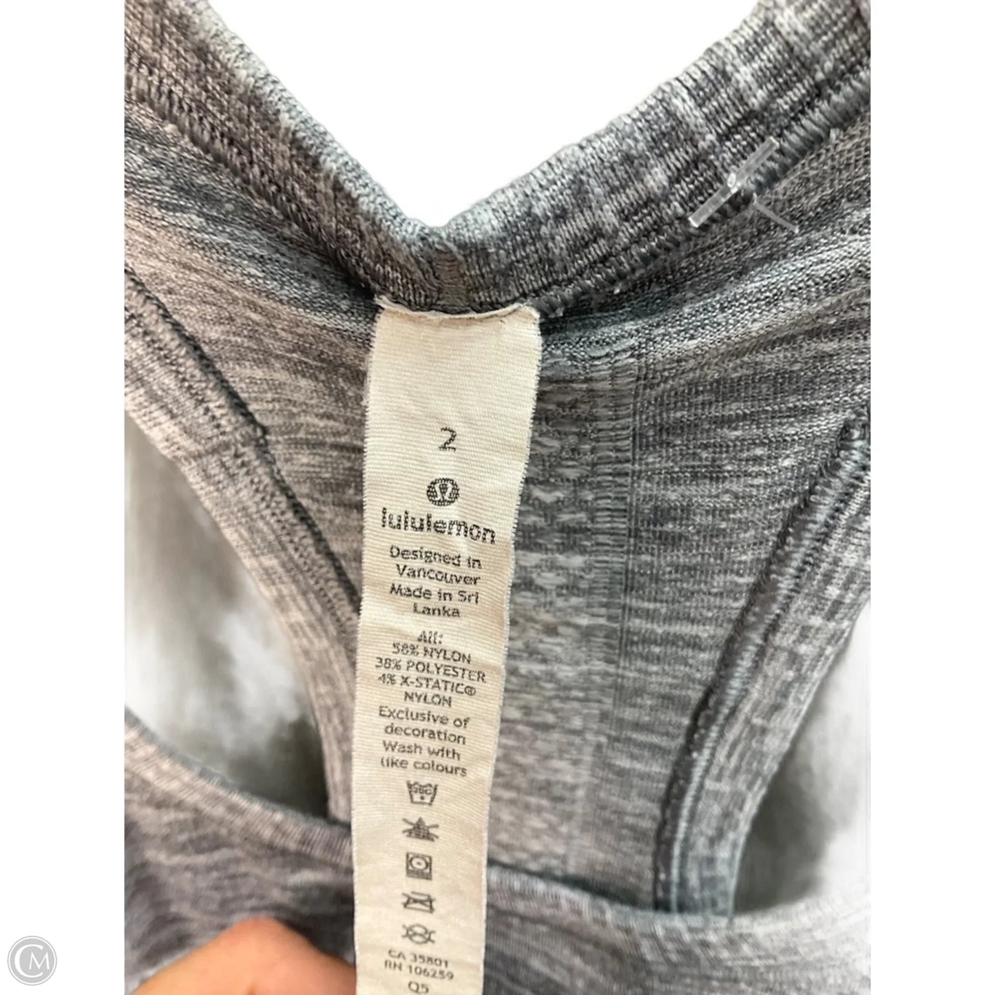 Athletic Tank Top By Lululemon In Grey, Size: Xs