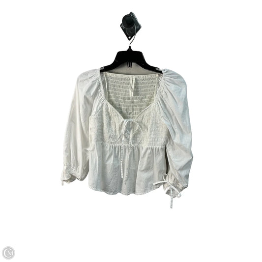 Top Long Sleeve By Anthropologie In White, Size: Xs