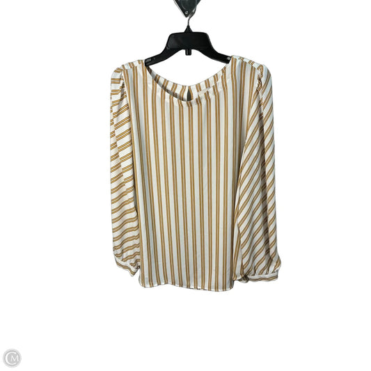 Top Long Sleeve By Loft In Striped Pattern, Size: 18