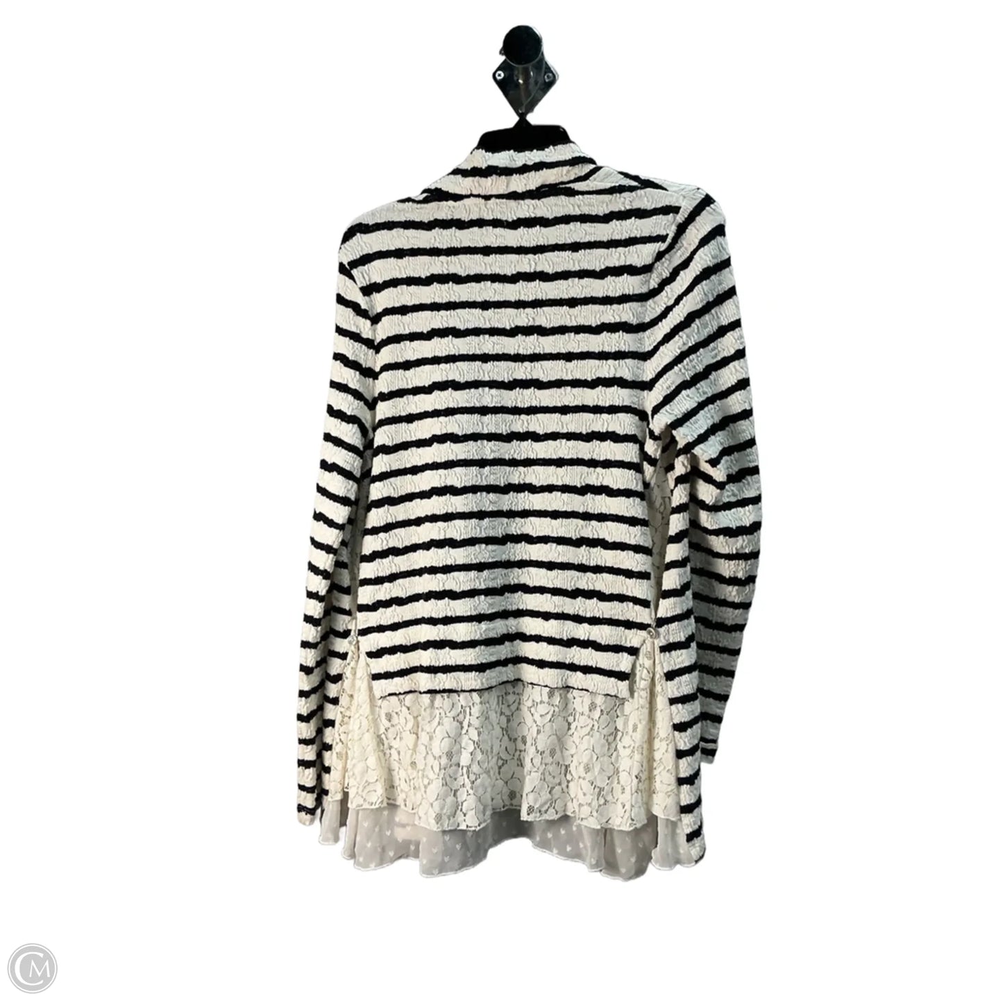 Sweater Cardigan By Anthropologie In Striped Pattern, Size: M