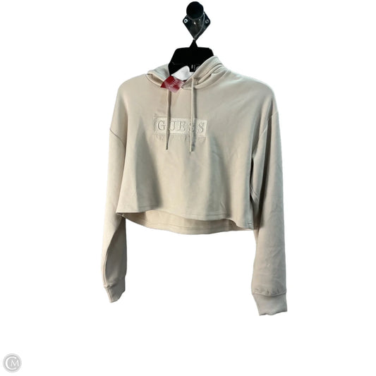 Sweatshirt Hoodie By Guess In Tan, Size: S