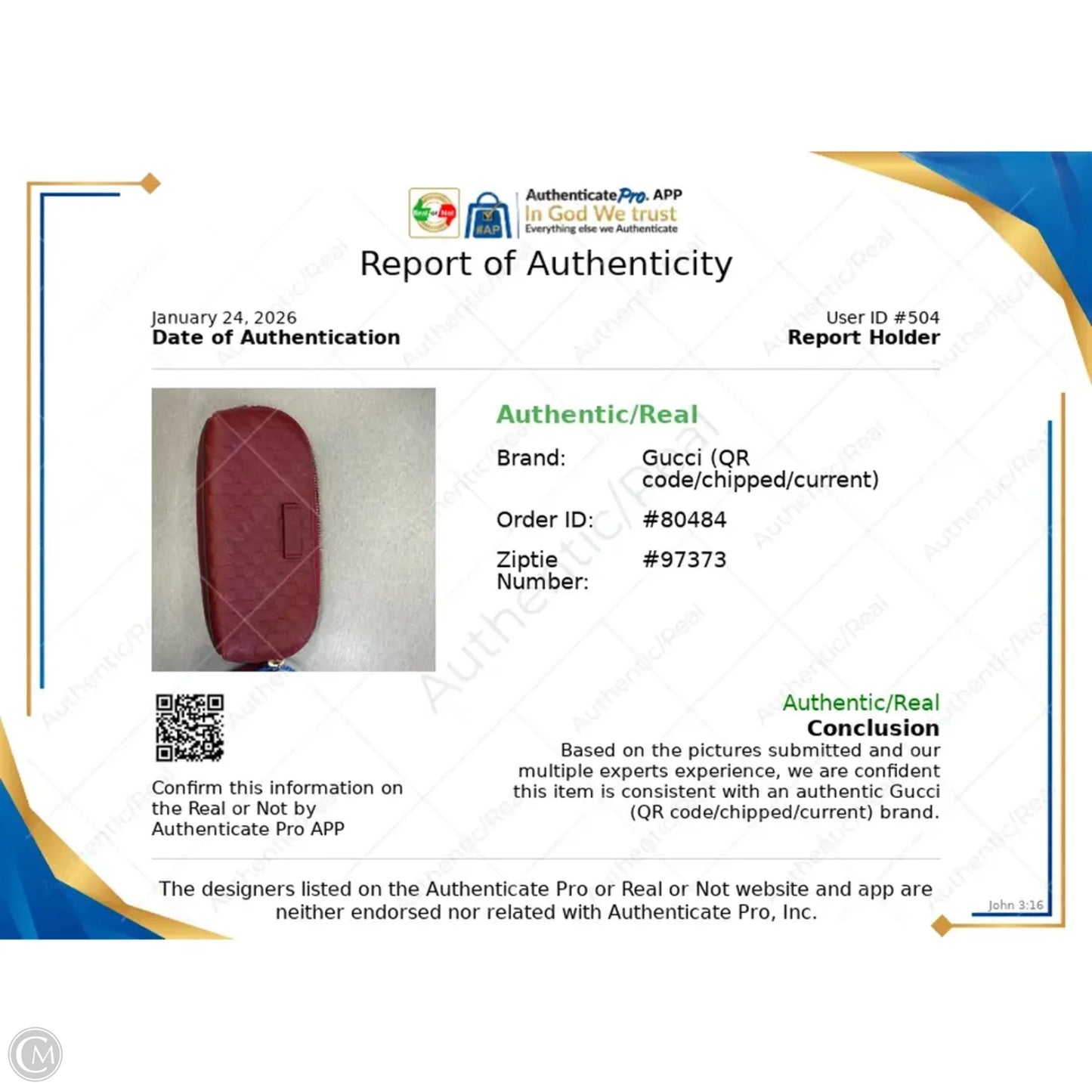 Makeup Bag Luxury Designer By Gucci, Size: Small