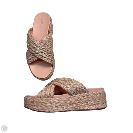 Sandals Heels Platform By J Slides In Pink, Size: 9