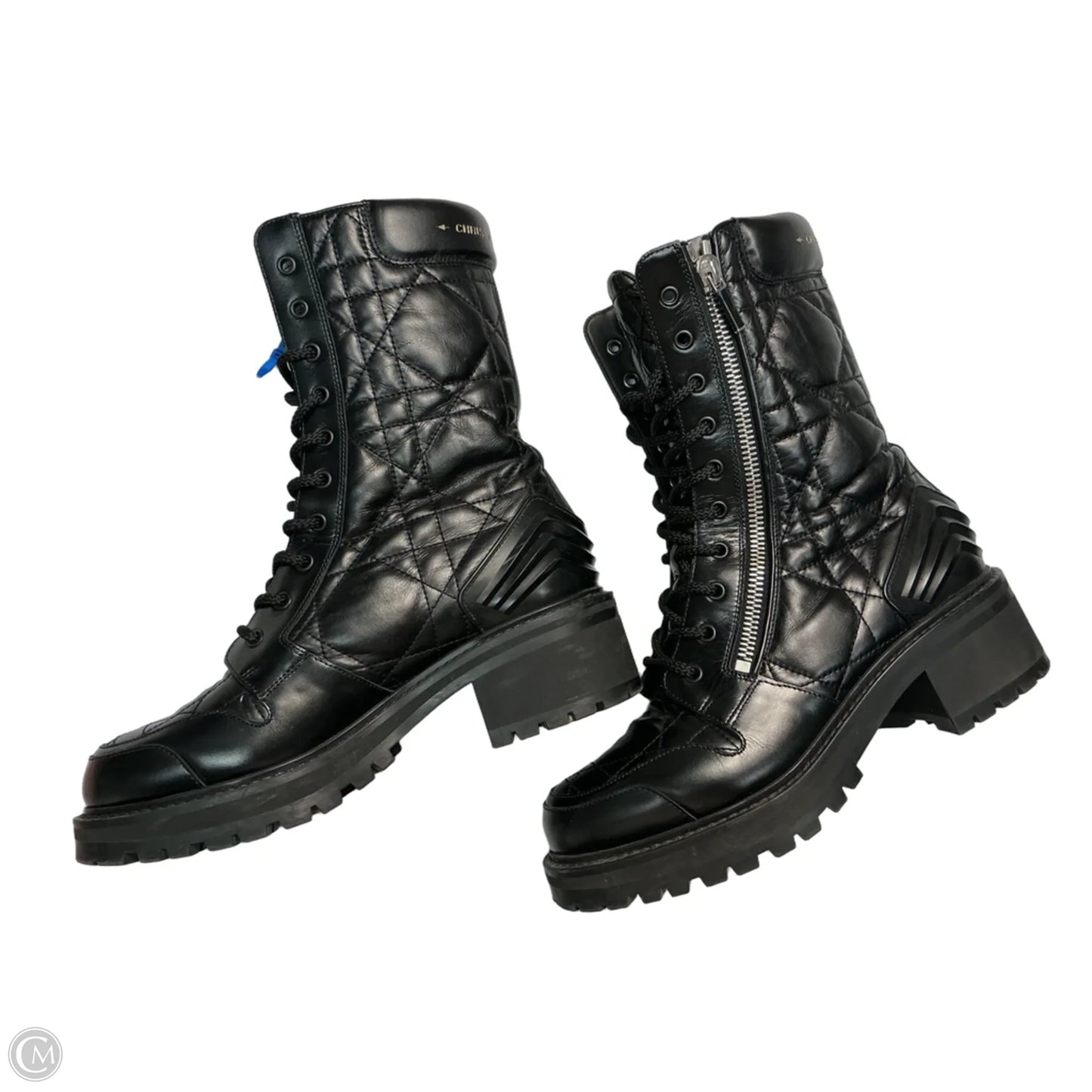 Boots Luxury Designer By Dior In Black, Size: 10