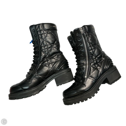 Boots Luxury Designer By Dior In Black, Size: 10