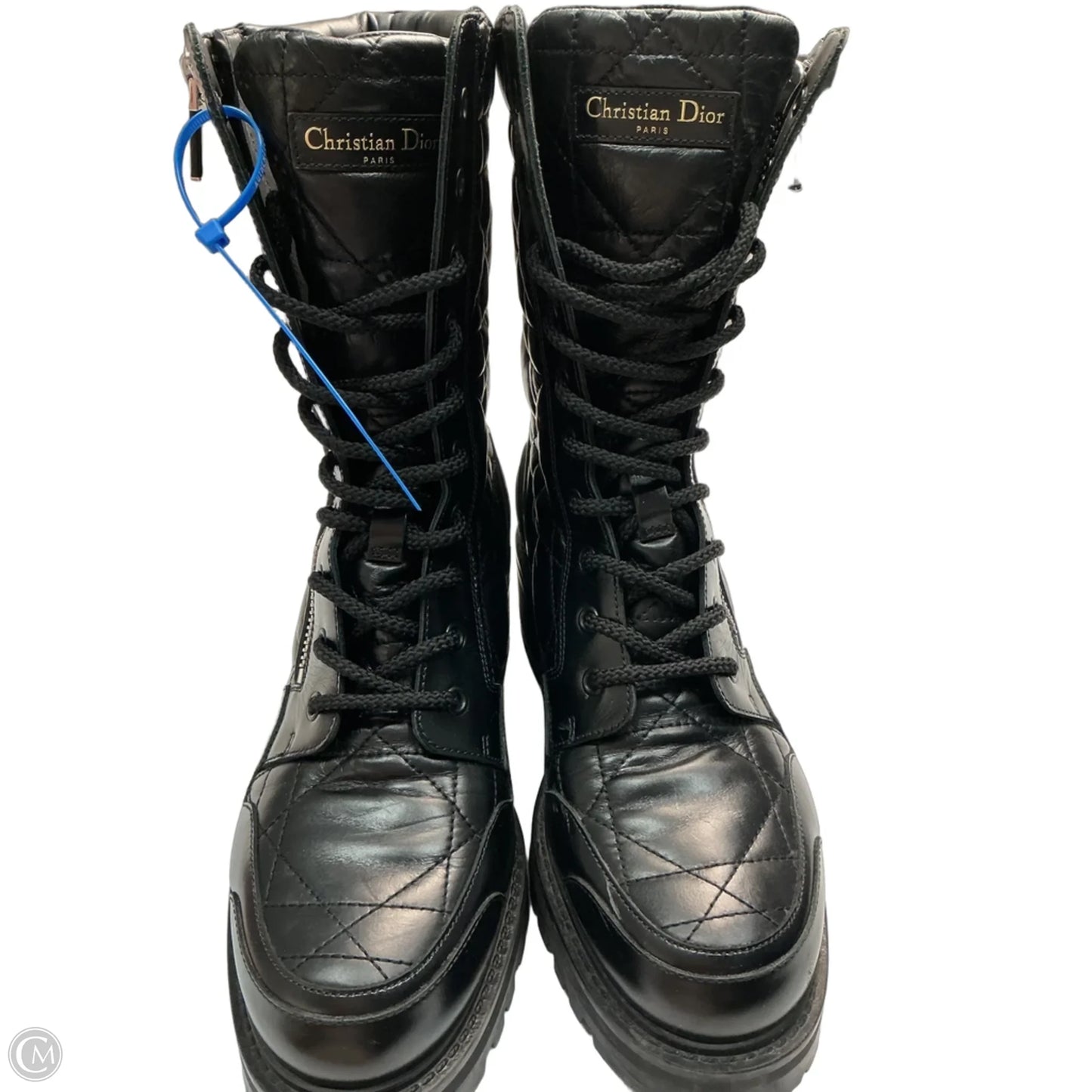 Boots Luxury Designer By Dior In Black, Size: 10