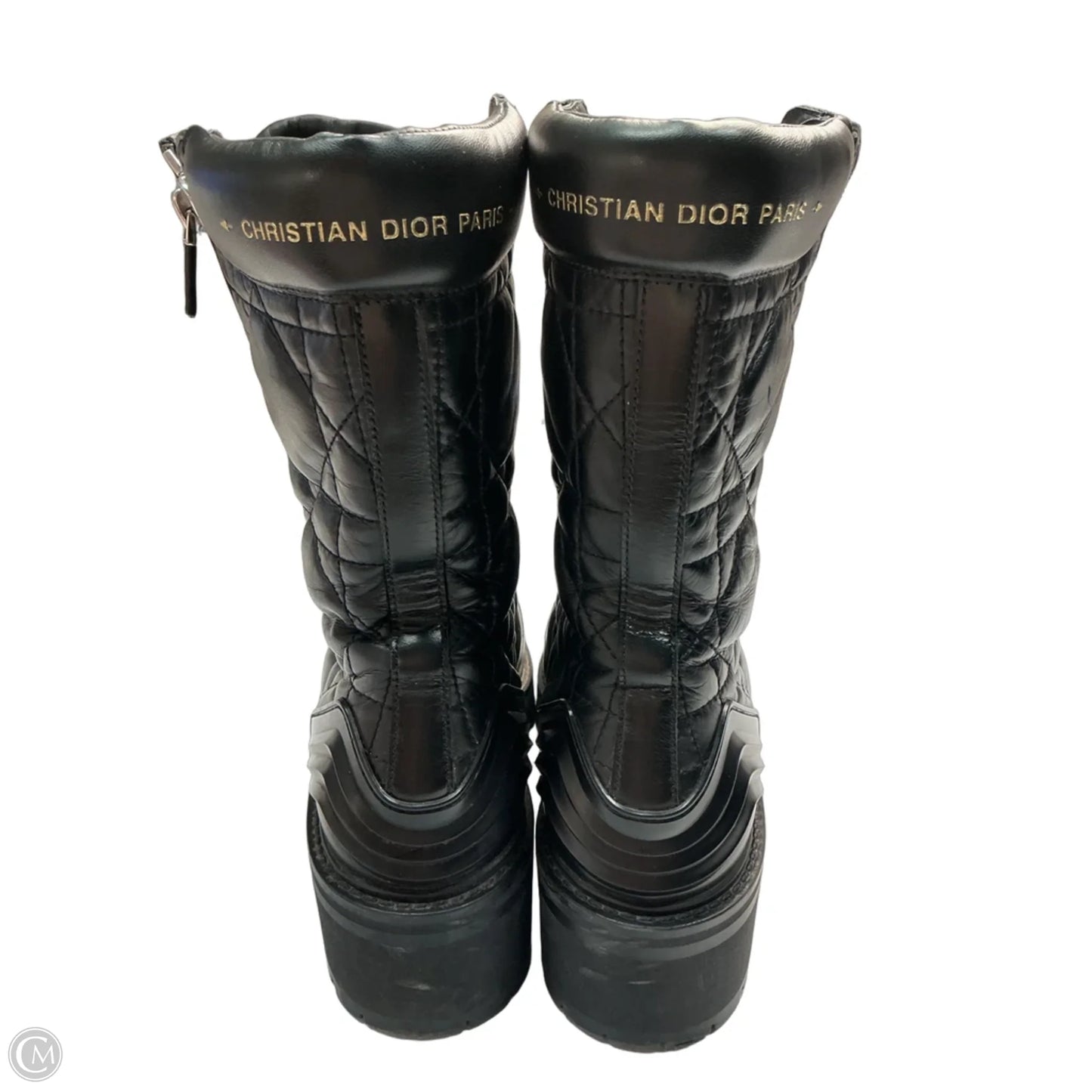 Boots Luxury Designer By Dior In Black, Size: 10