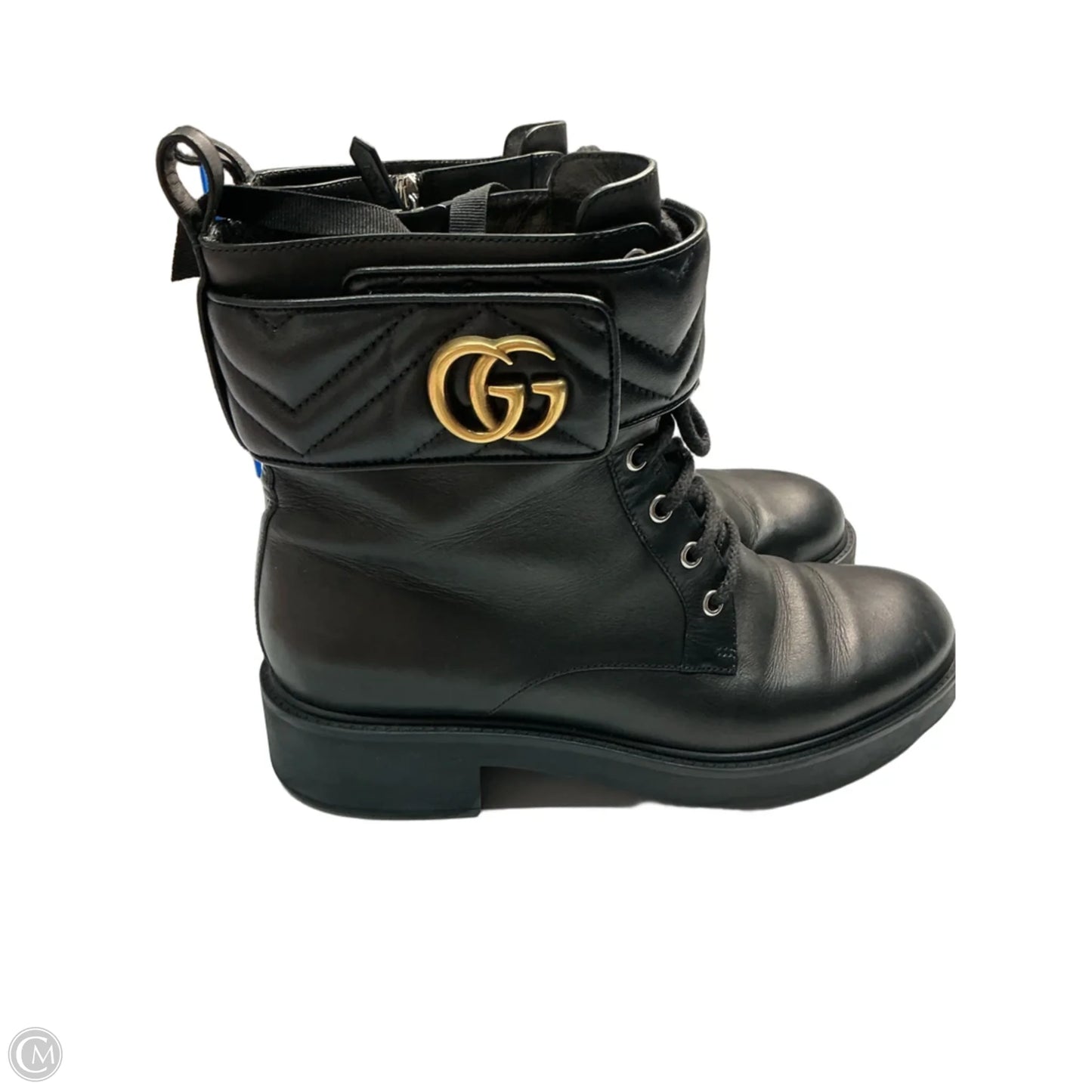Boots Luxury Designer By Gucci In Black, Size: 10