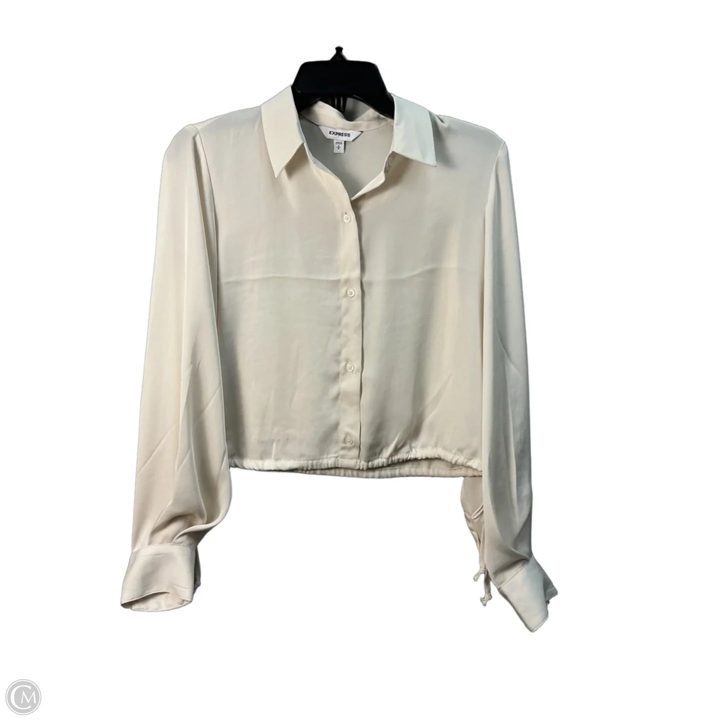 Top Long Sleeve By Express In Cream, Size: S