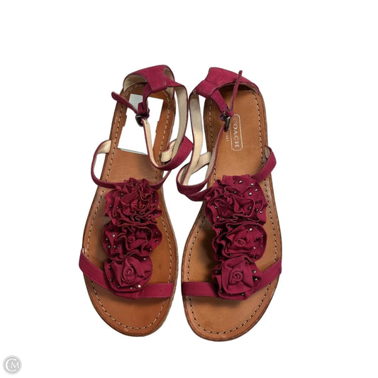 Sandals Designer By Coach In Pink, Size: 9