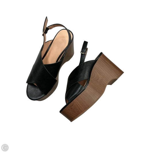 Shoes Heels Wedge By Loft In Black, Size: 6.5