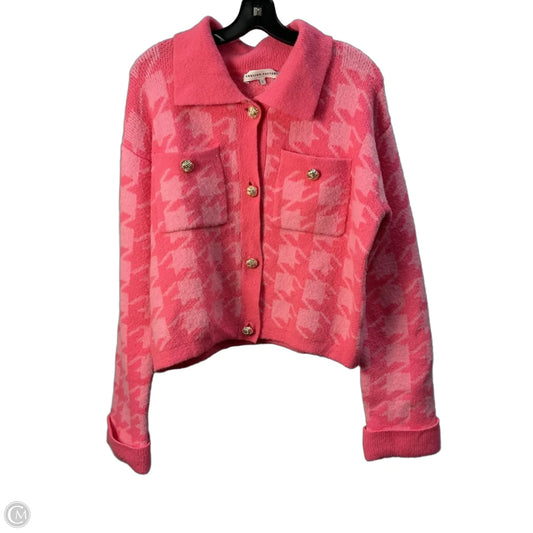 Sweater Cardigan By English Factory In Pink, Size: L