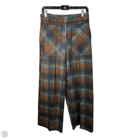 Pants Wide Leg By Zara In Plaid Pattern, Size: M