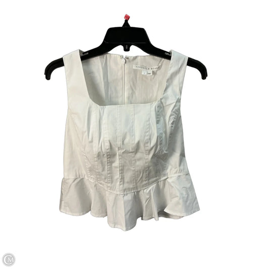 Top Sleeveless By Veronica Beard In White, Size: M