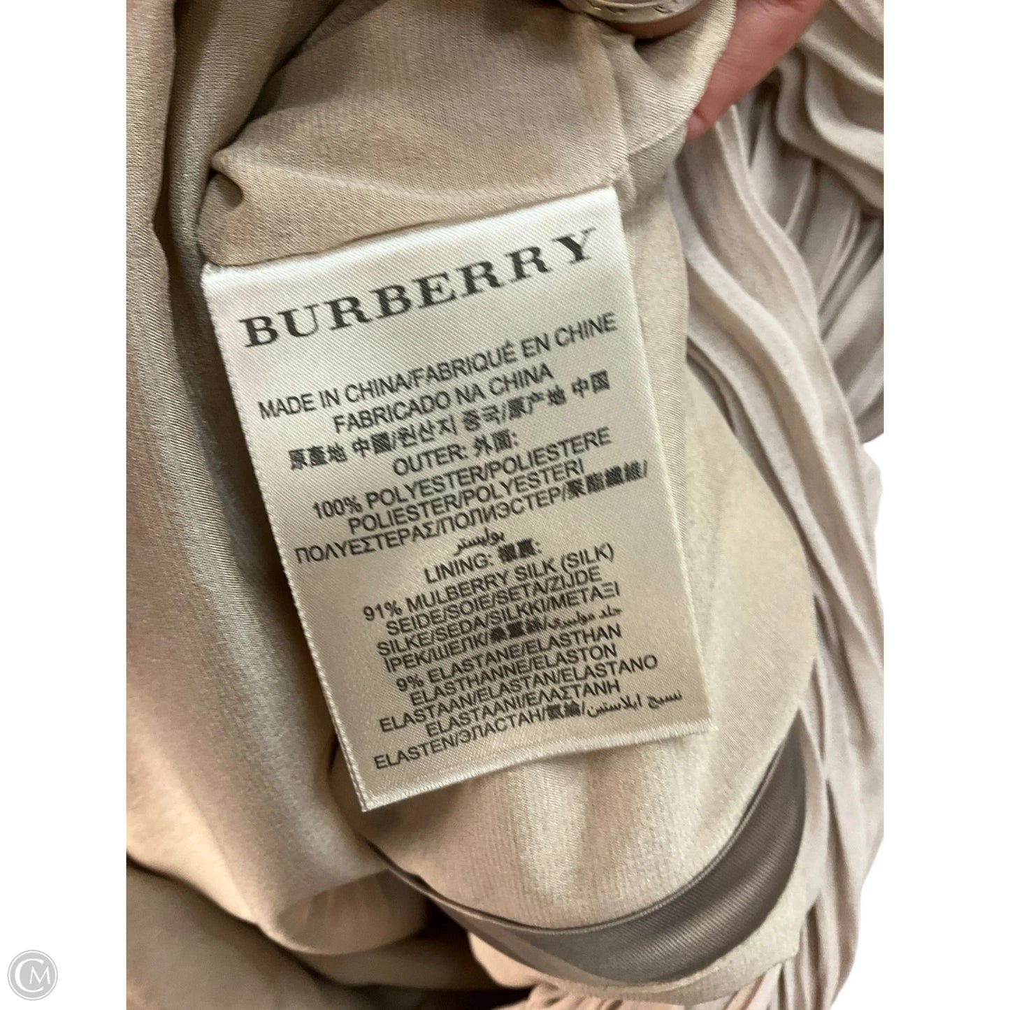 Dress Luxury Designer By Burberry In Tan, Size: S