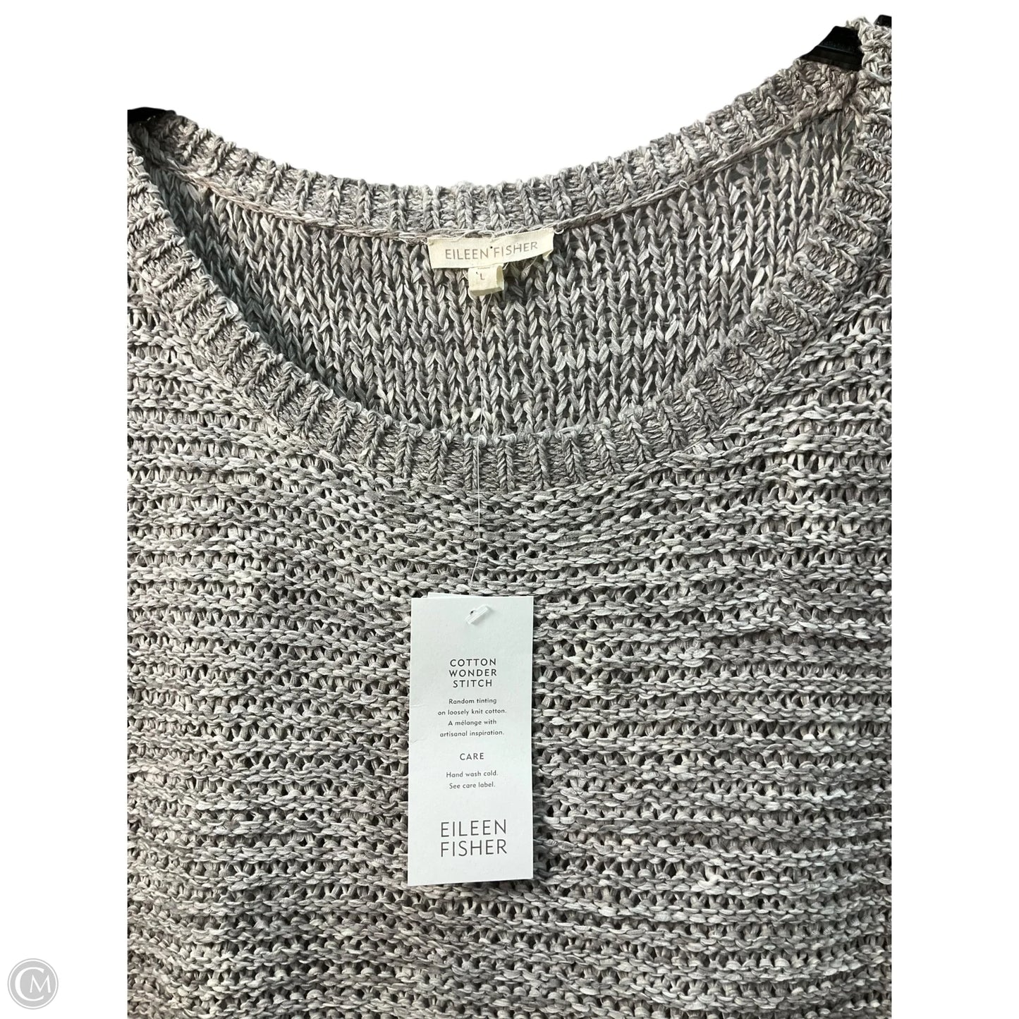 Sweater Short Sleeve By Eileen Fisher In Grey, Size: L