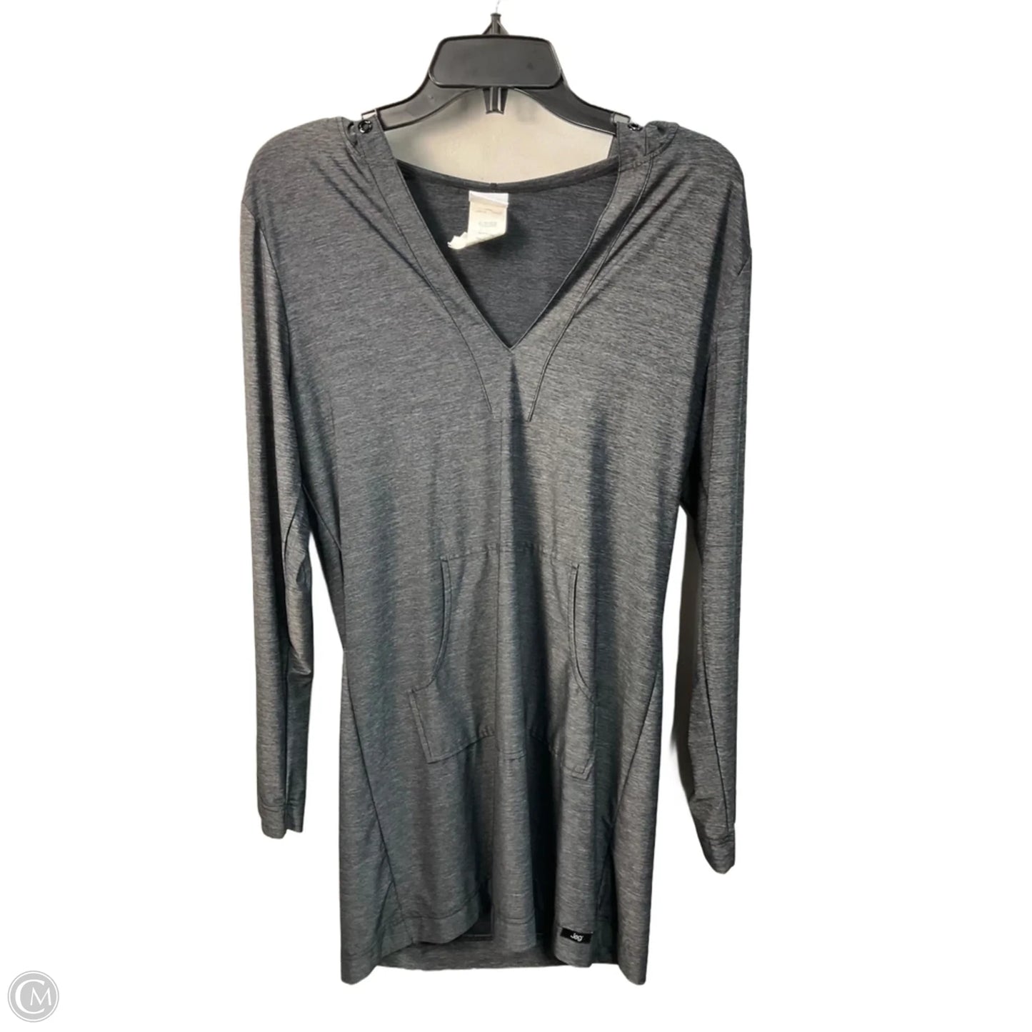 Athletic Top Long Sleeve Hoodie By Jag In Grey, Size: M