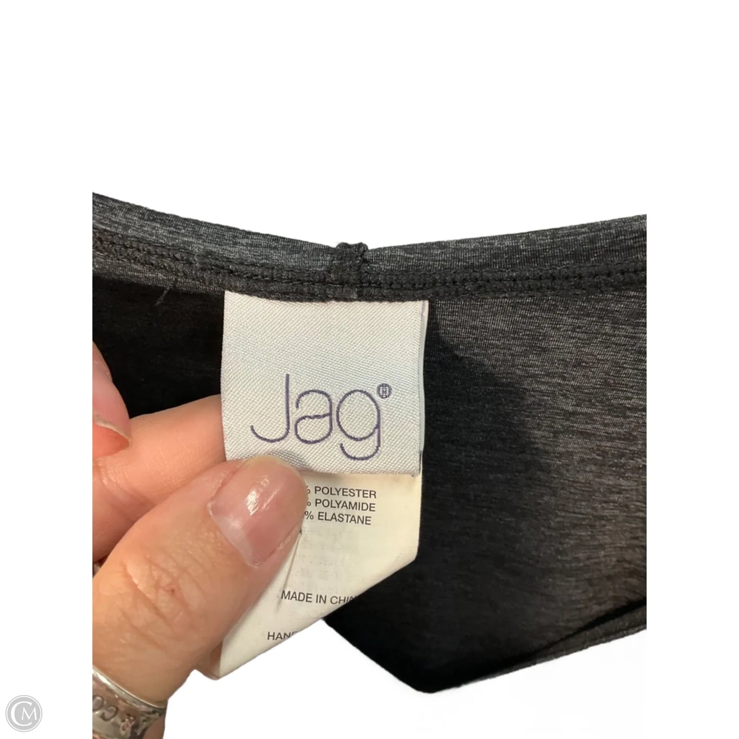 Athletic Top Long Sleeve Hoodie By Jag In Grey, Size: M