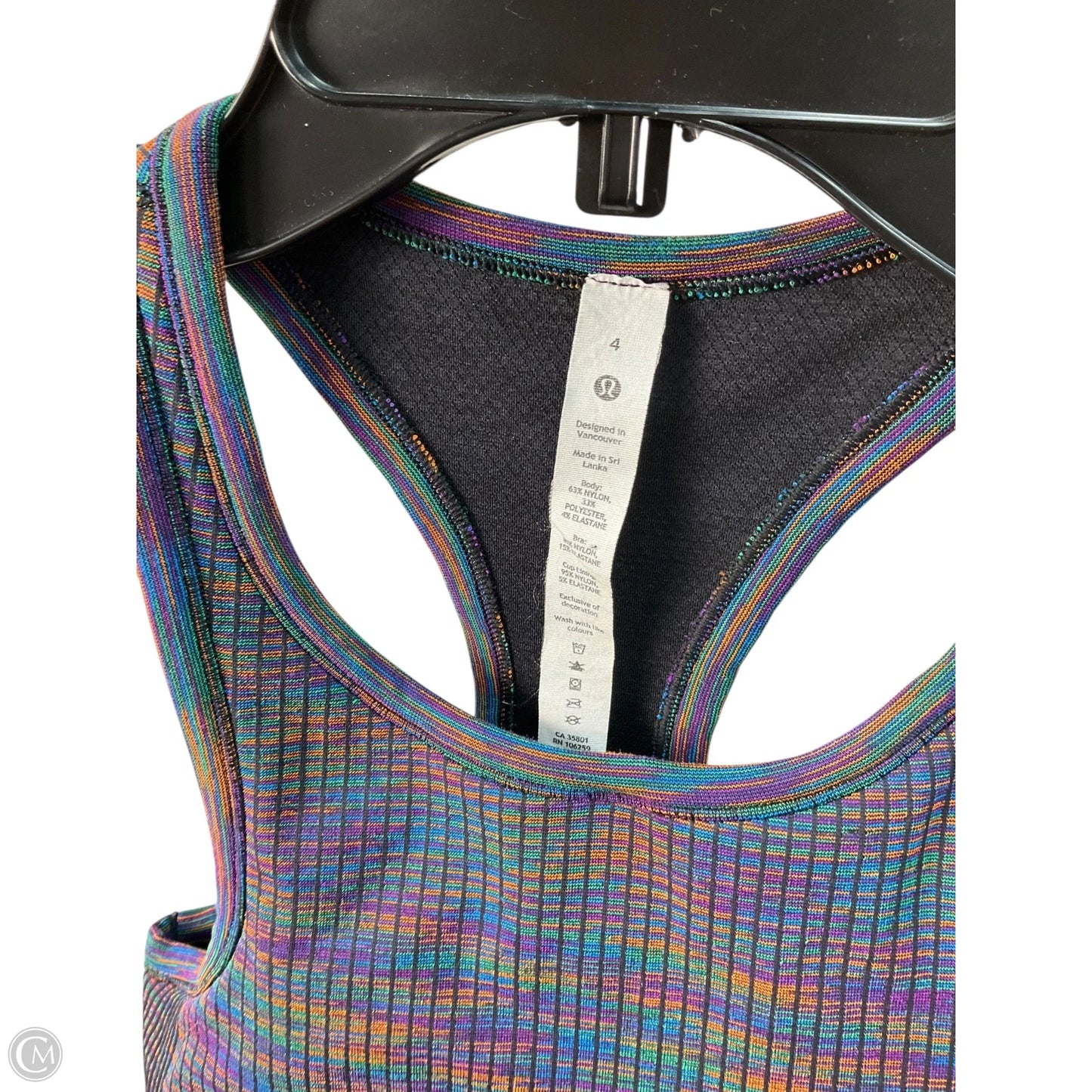 Athletic Bra By Lululemon In Multi-colored, Size: 4