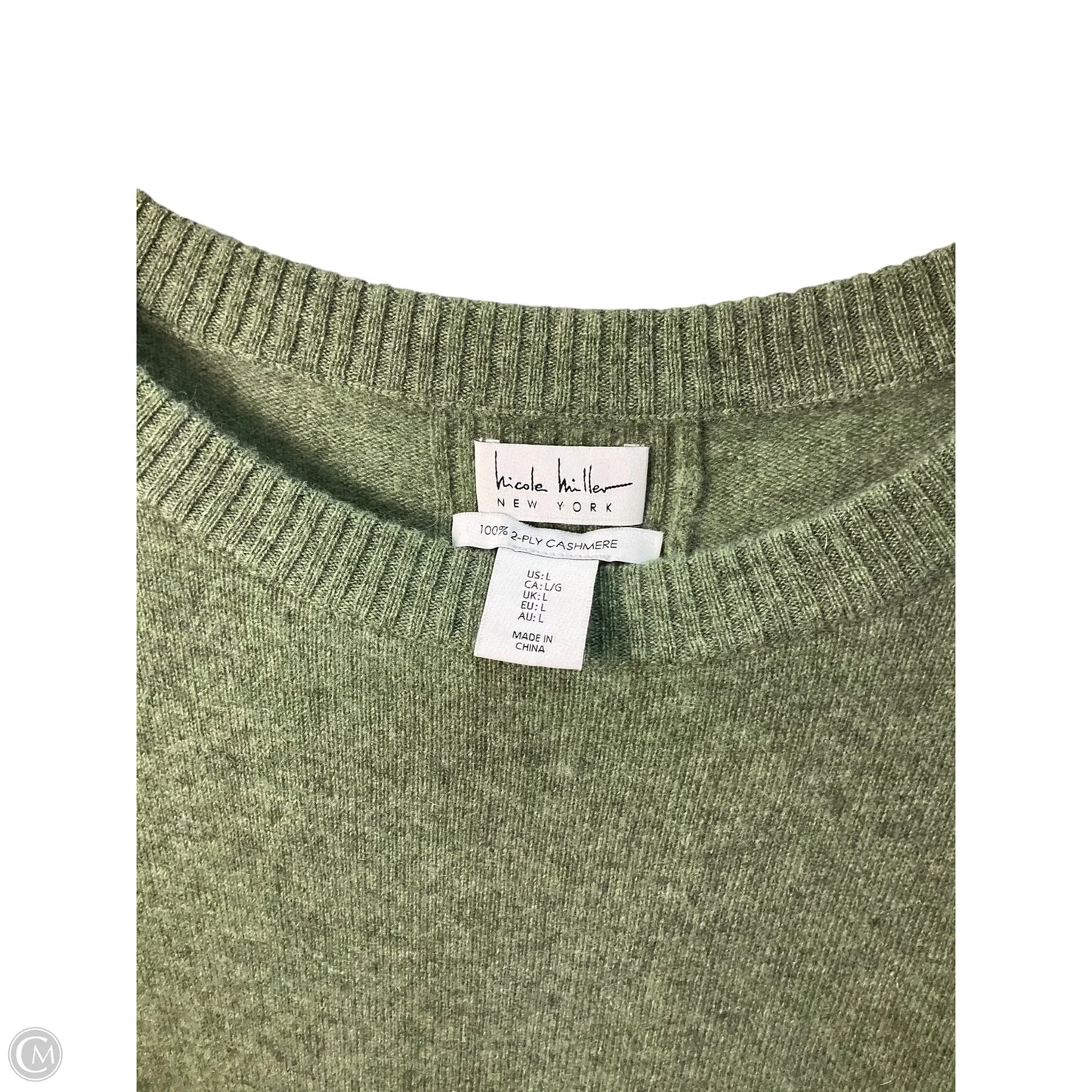 Sweater Cashmere By Nicole Miller In Green, Size: L